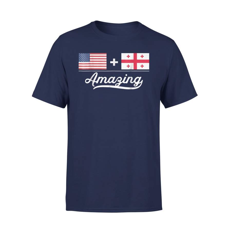 American + Georgian = Amazing Flag Premium T-Shirt