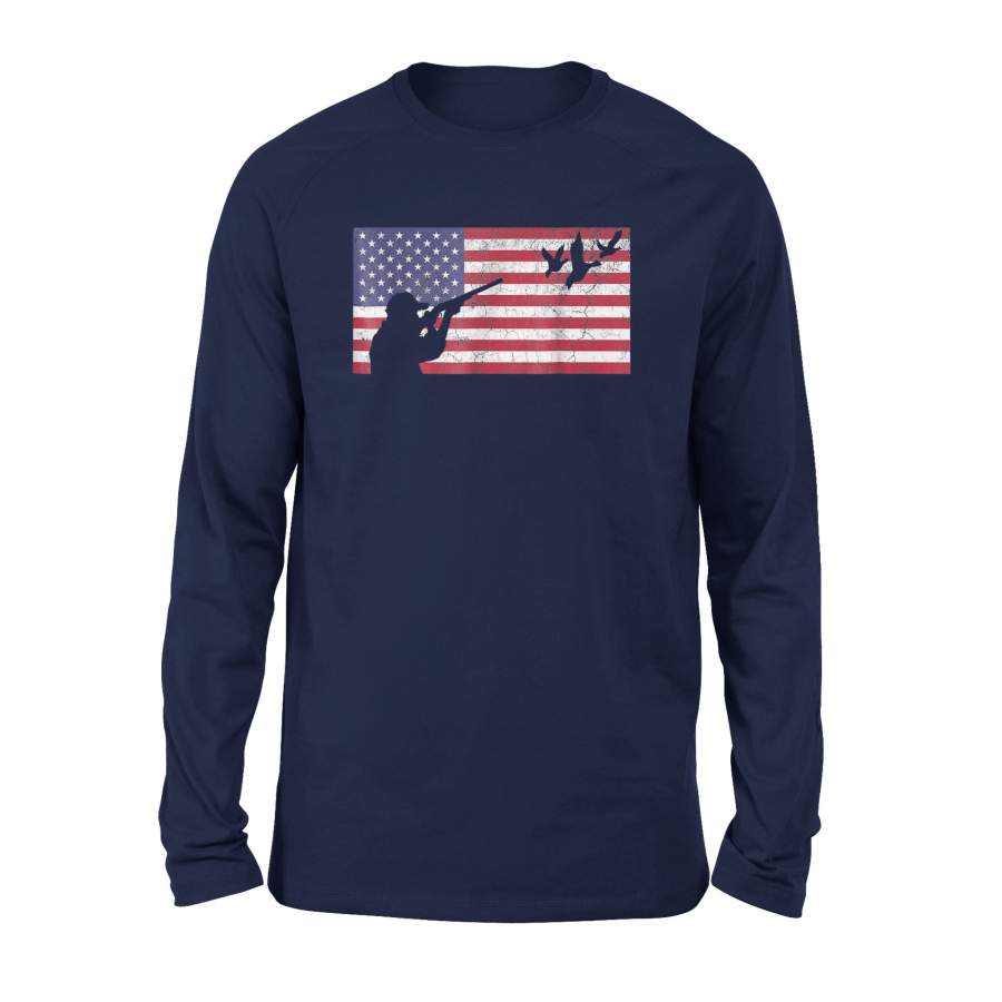 American Flag Hunting Long Sleeve T-Shirt