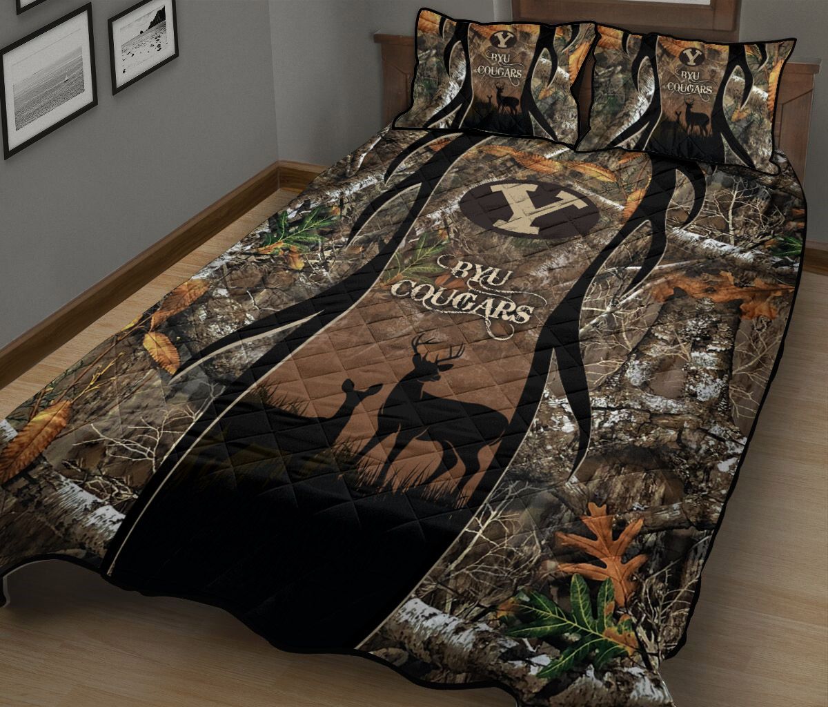 BYU Cougars Hunting Realtree Camo Quilt Set 263 L1MTH1467