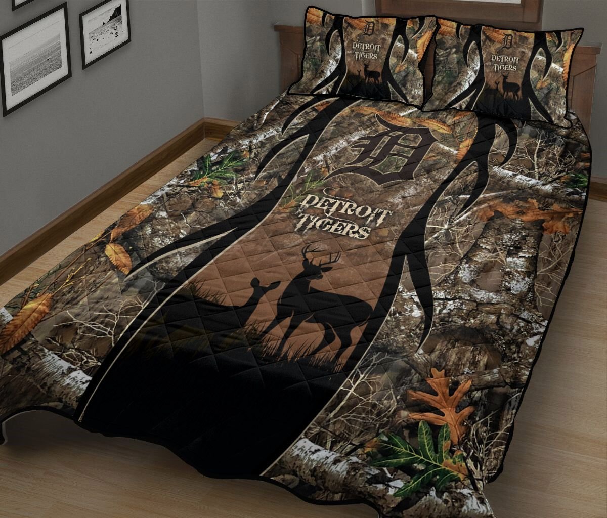 Detroit Tigers Hunting Realtree Camo Quilt Set 263 L1MTH1823