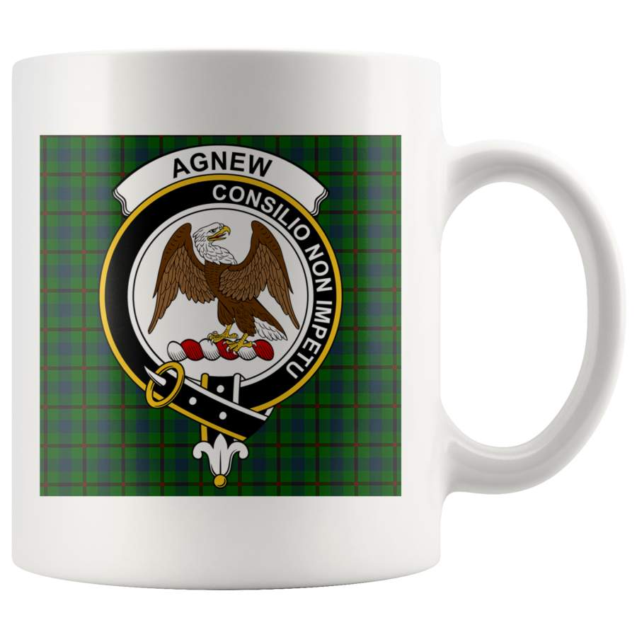 Agnew Hunting Clan Badge Tartan Coffee Mug – Size 11oz