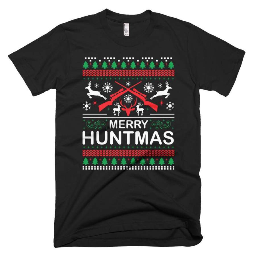 Deer Hunting Merry Christmas T-Shirt Huntmas Funny Gifts For Hunter