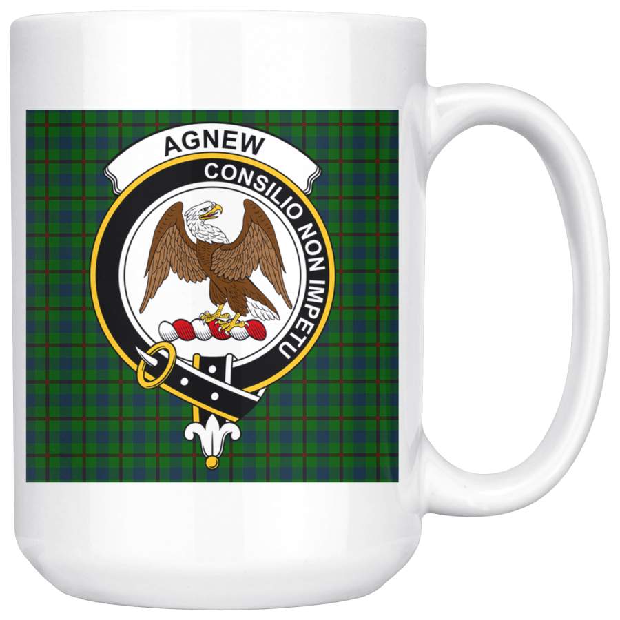 Agnew Hunting Clan Badge Tartan Coffee Mug – Size 15oz