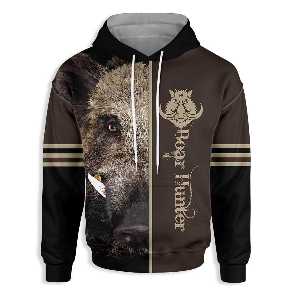 Boar Hunter All Over Print Hoodie, Boar Hunting Hoodie For Men