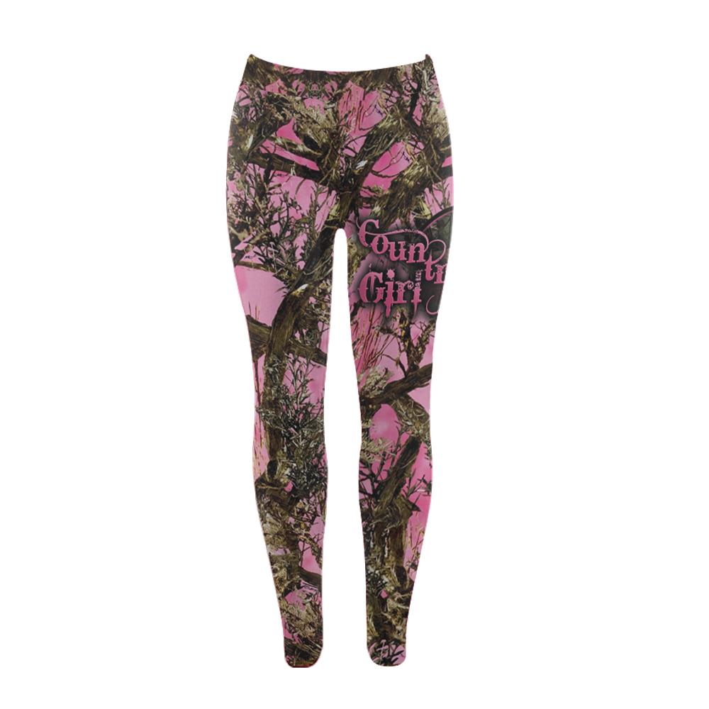 Country Girl All Over Print Leggings, Deer Hunting Running Leggings For Women