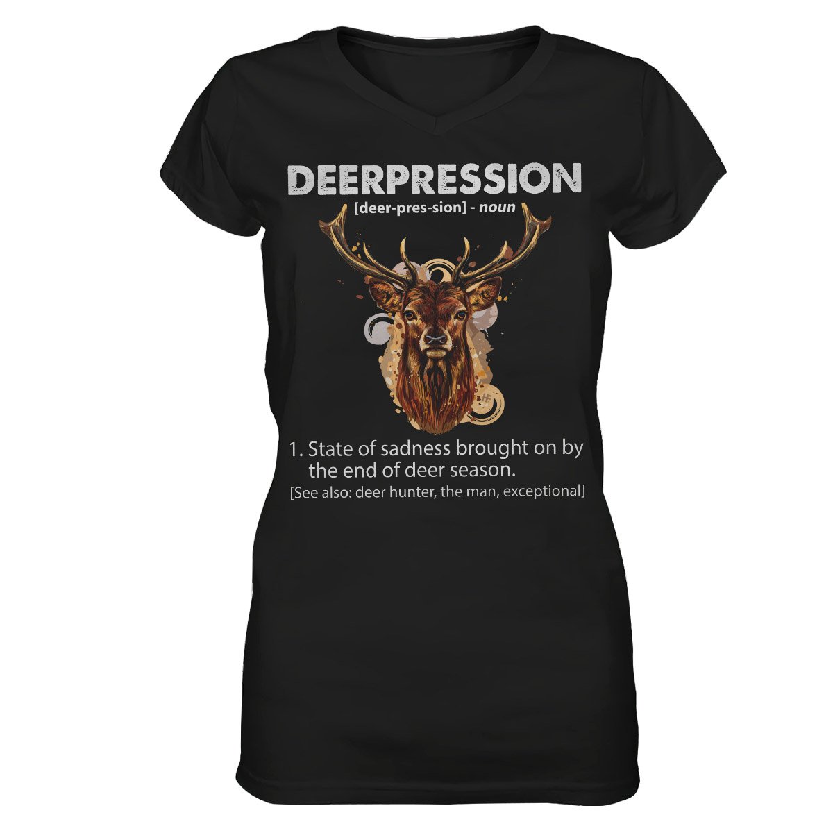 Deerpression Deer Hunting Shirt For Men, Best Bowhunter Women V-Neck T-Shirt