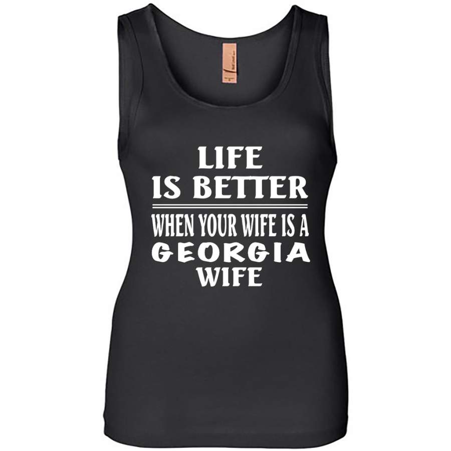 Life Is Better When Your Wife Is A Georgia Wife – Womens Jersey Tank