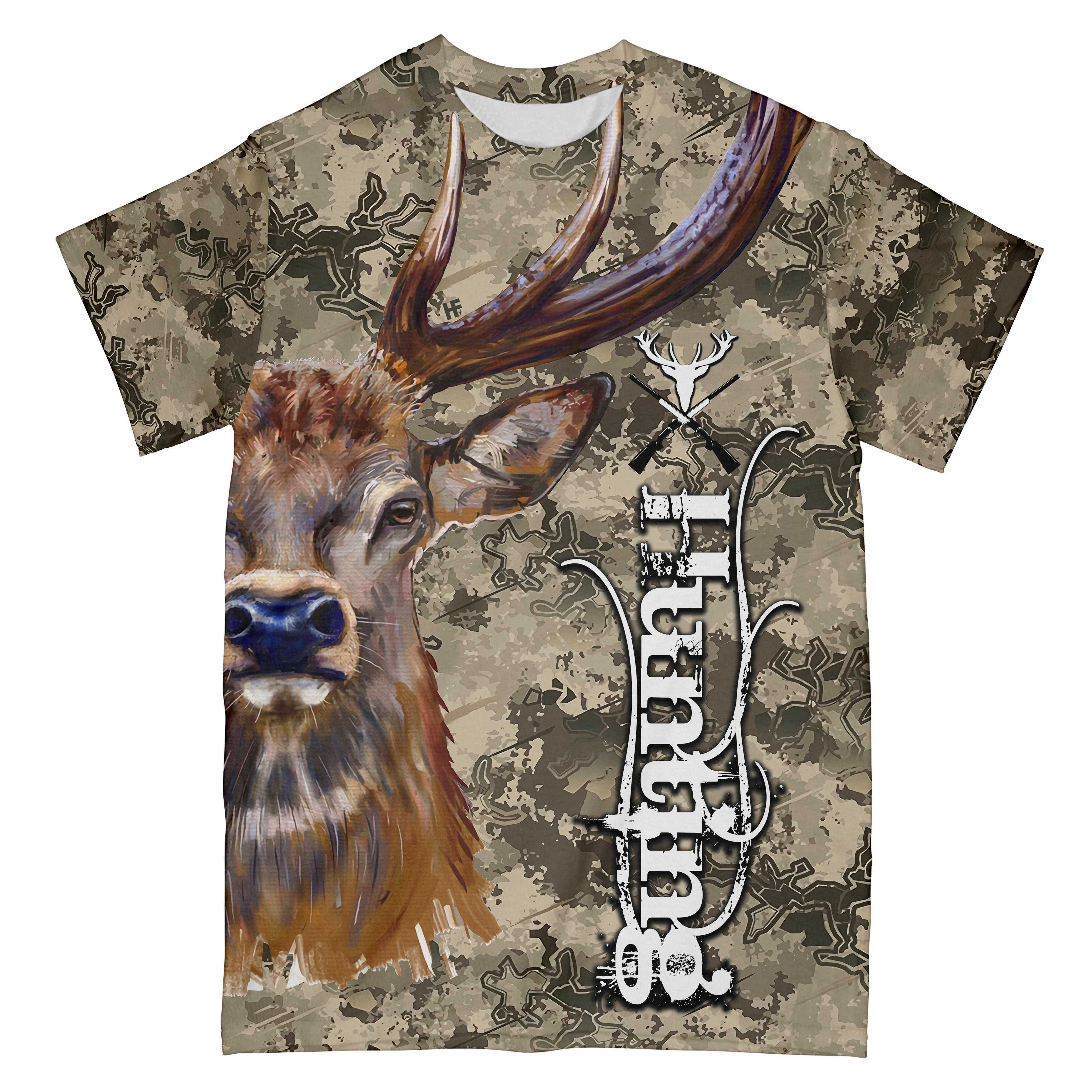 Deer And Camo Hunting Ez24 1902 All Over Print T-Shirt