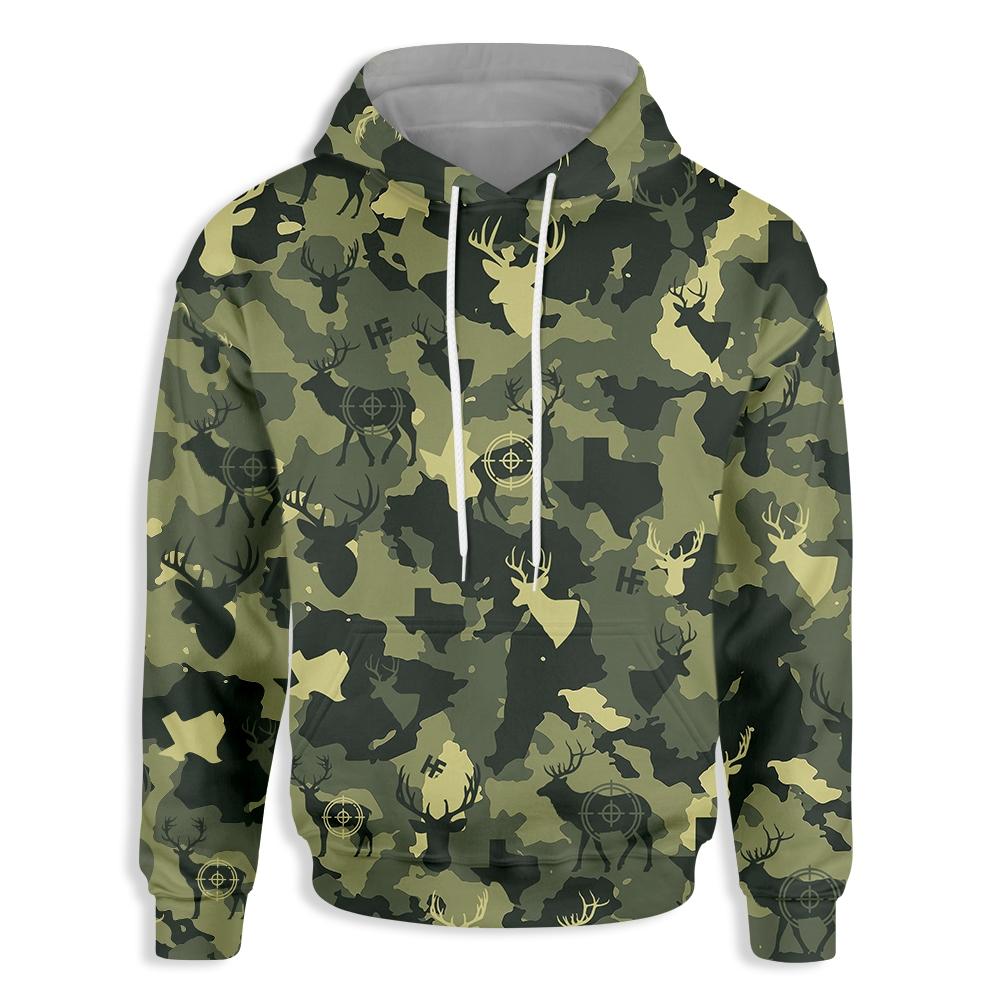 Camouflage Deer Texas Hunting Ez20 1901 All Over Print Hoodie