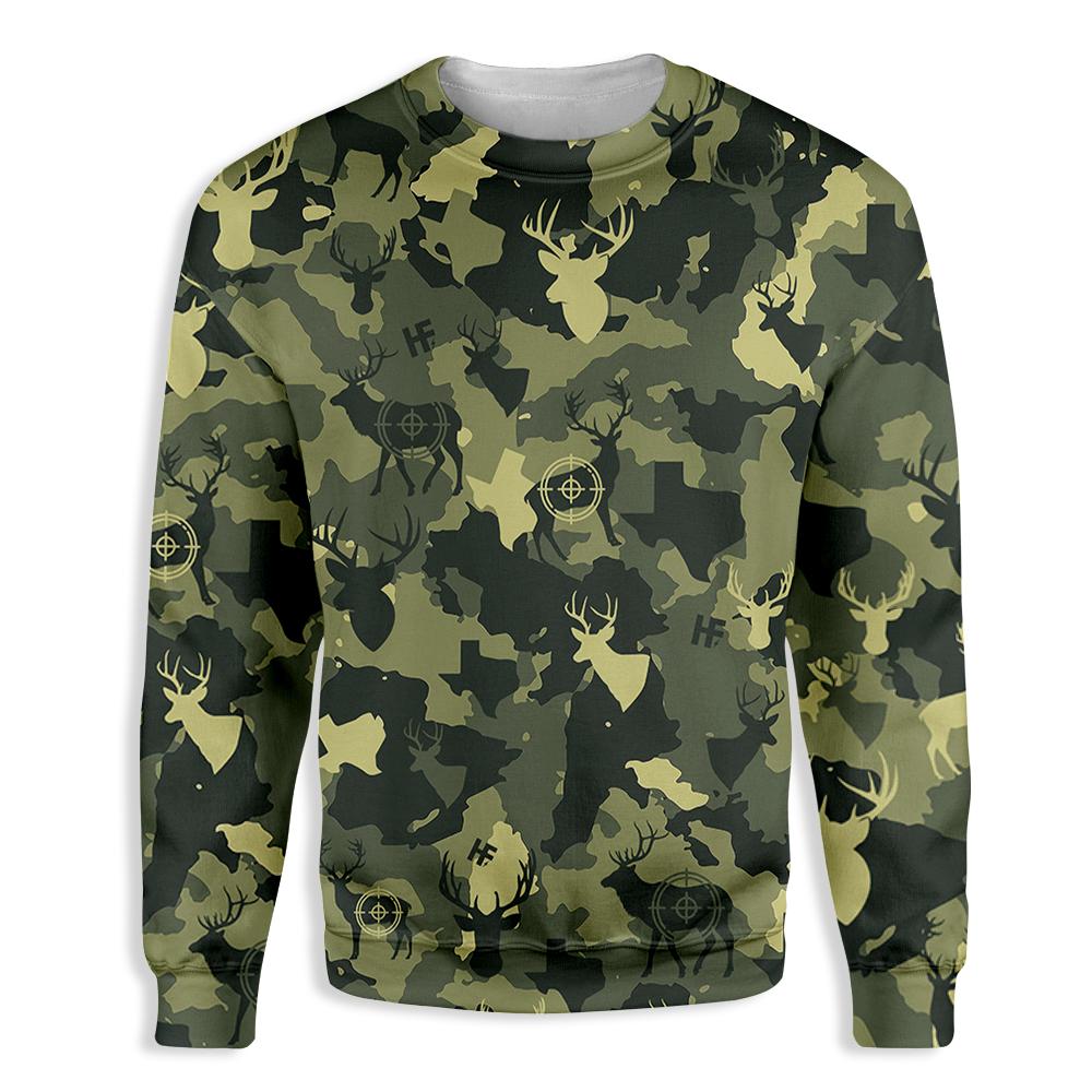 Camouflage Deer Texas Hunting Ez20 1901 All Over Print Sweatshirt