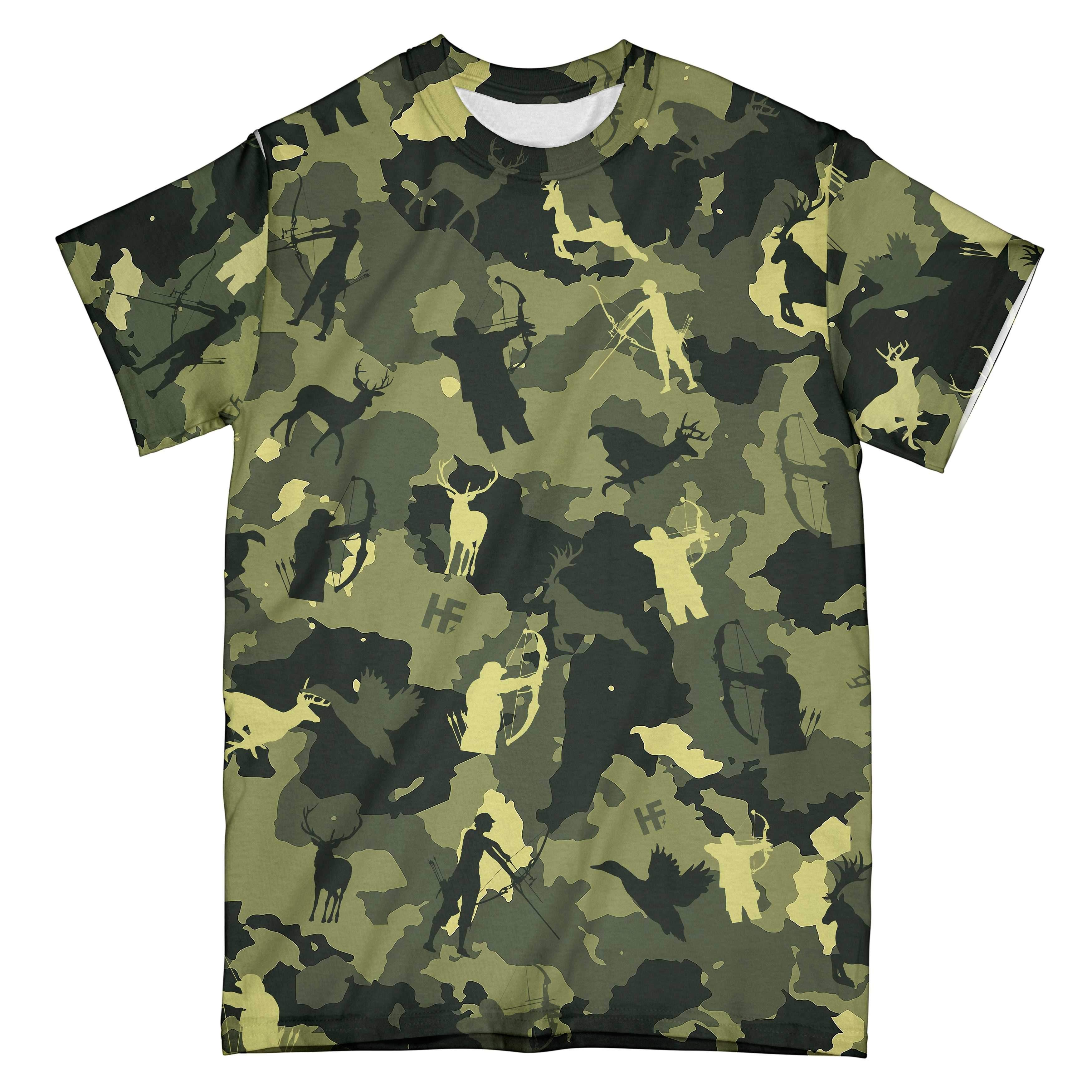 Camouflage Bow Hunting Archery V3 Ez20 0701 All Over Print T-Shirt