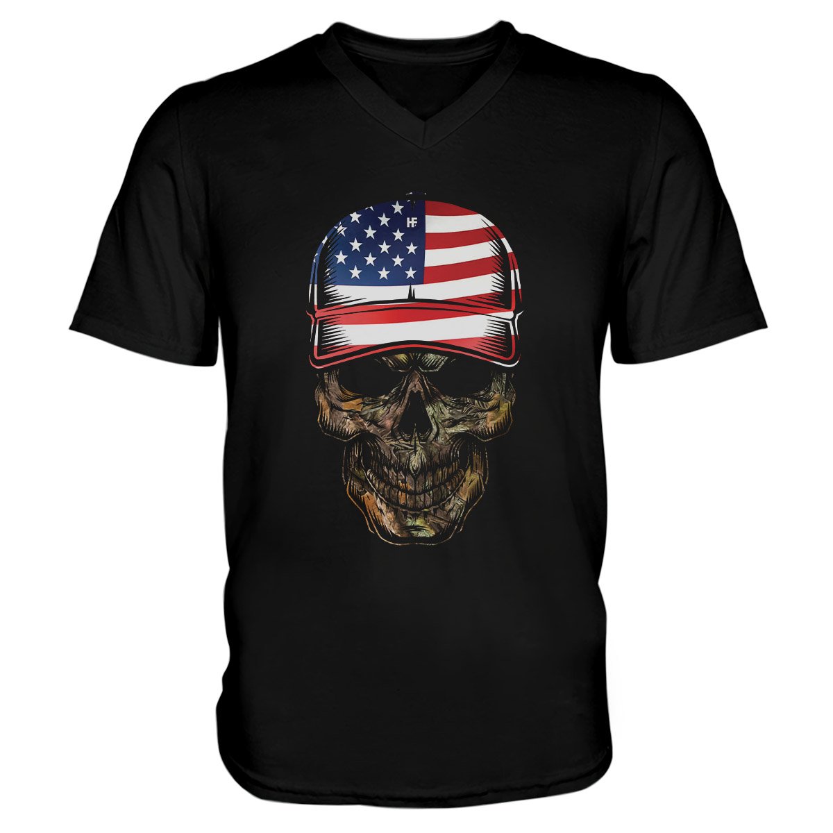 Deer Hunting Skull American Hunters Ez26 2610 Men V-Neck T-Shirt