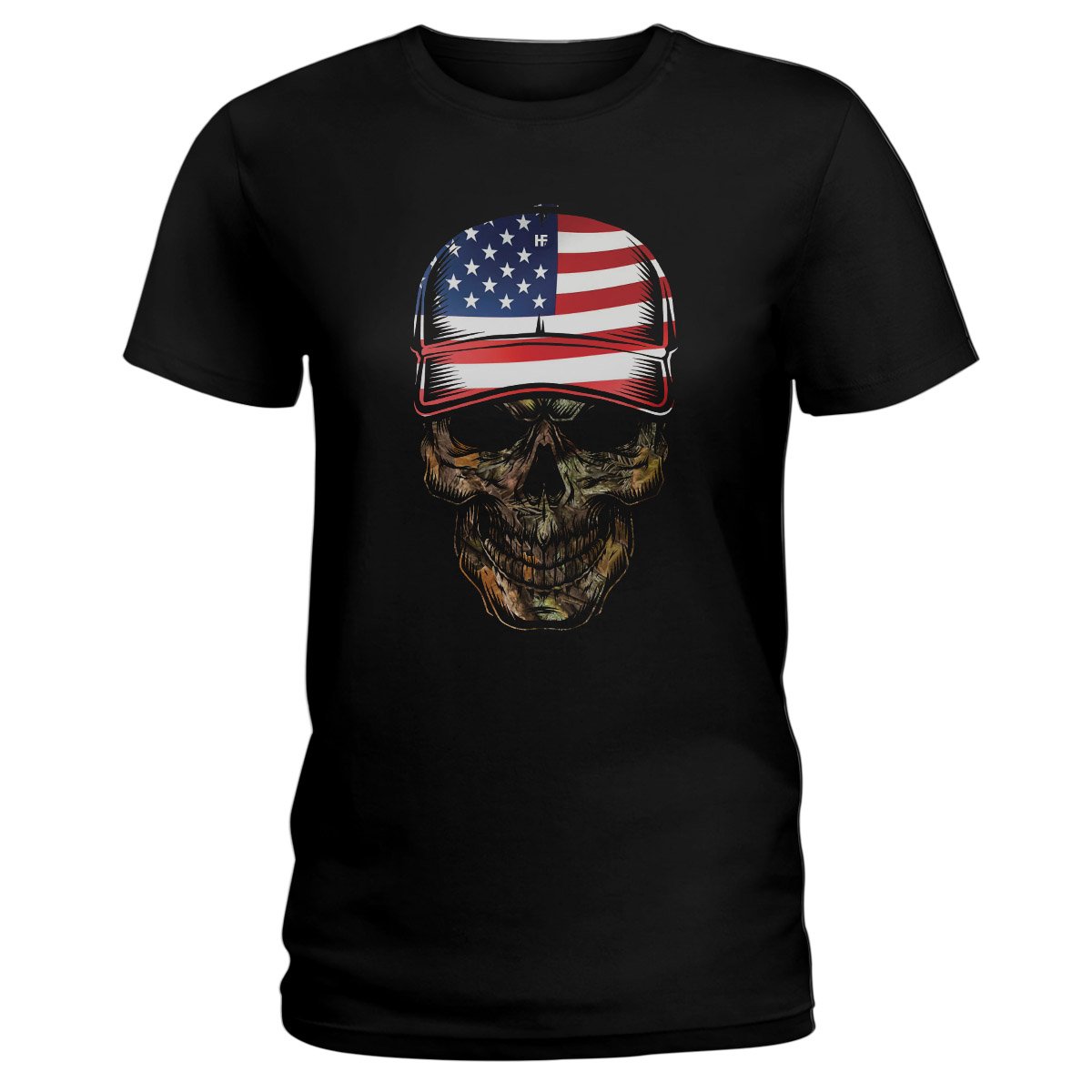 Deer Hunting Skull American Hunters Ez26 2610 Ladies T-Shirt