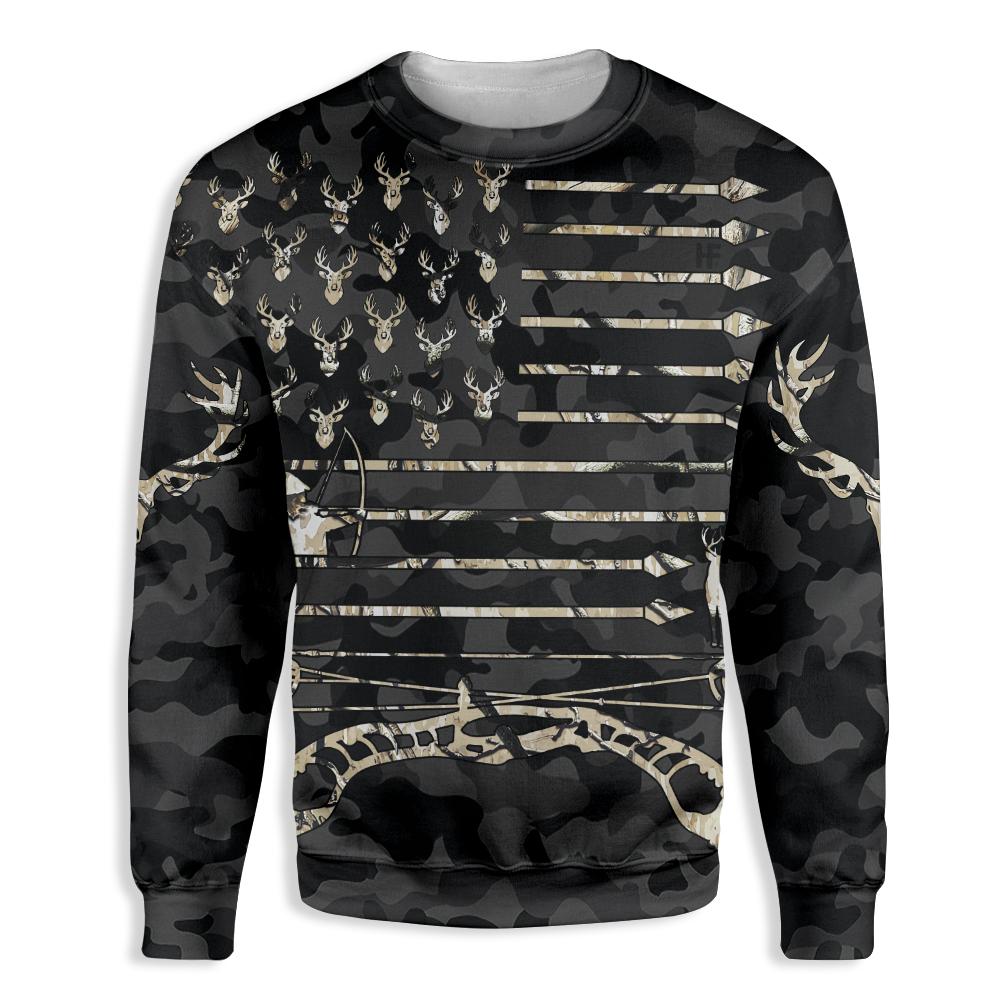 Deer Hunting And Camouflage Arrow Ez26 1410 All Over Print Sweatshirt