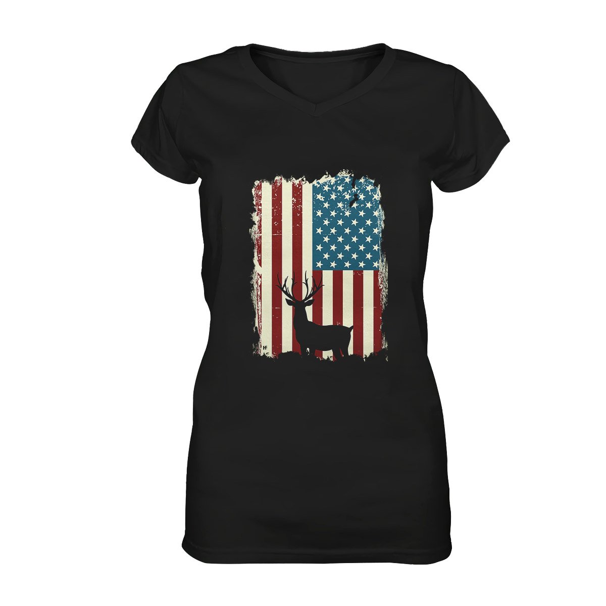 American Deer Hunting Ez03 2808 Women V-Neck T-Shirt