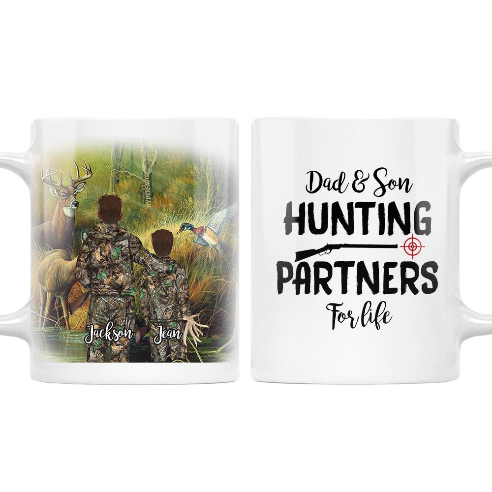 Dad And Son Hunting Partners For Life Custom White Mug