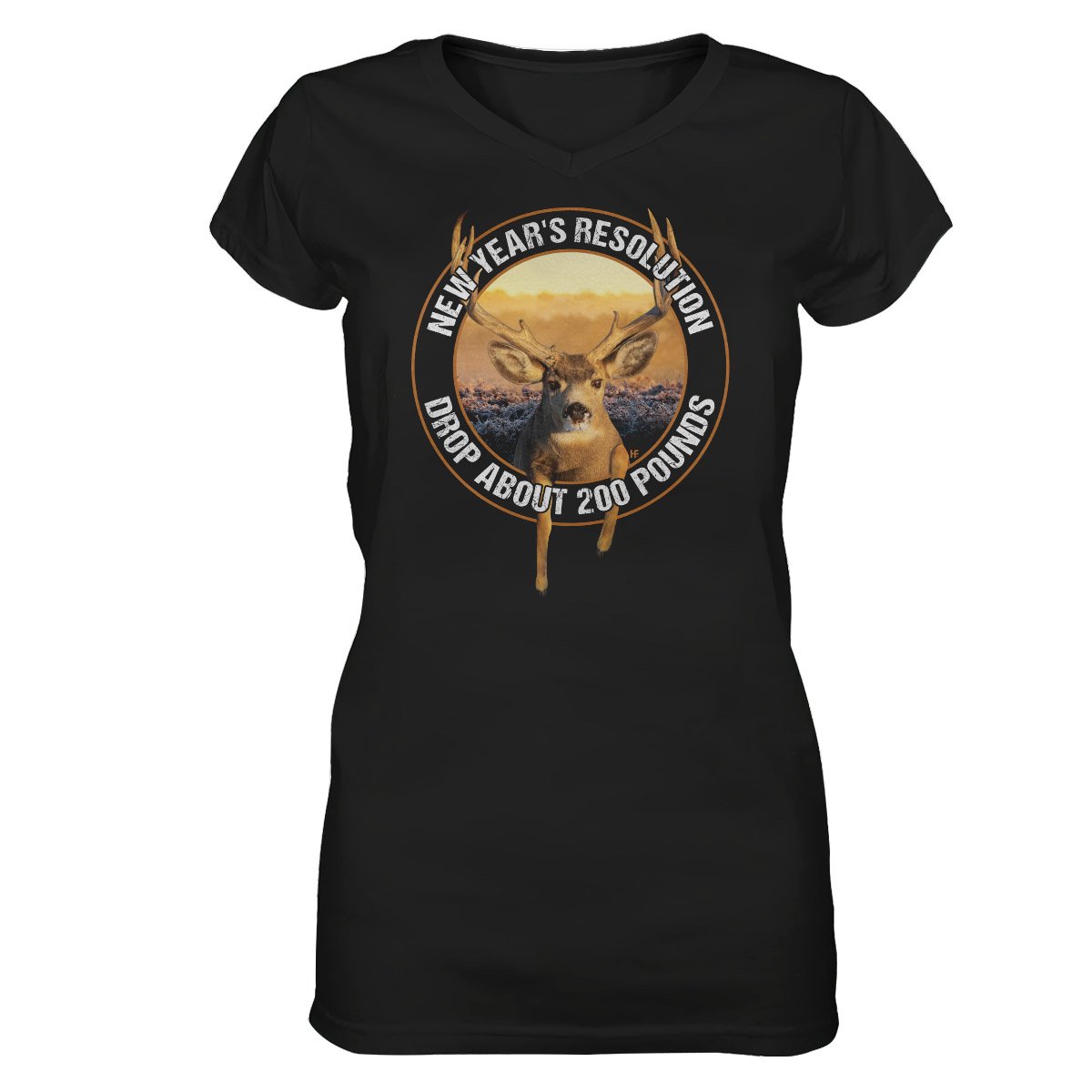 2021 Deer Hunting Resolution EZ26 1612 Women V-neck T-shirt