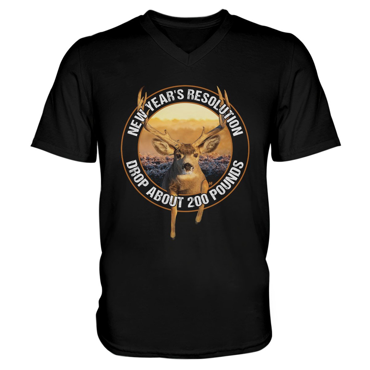 2021 Deer Hunting Resolution EZ26 1612 Men V-neck T-shirt