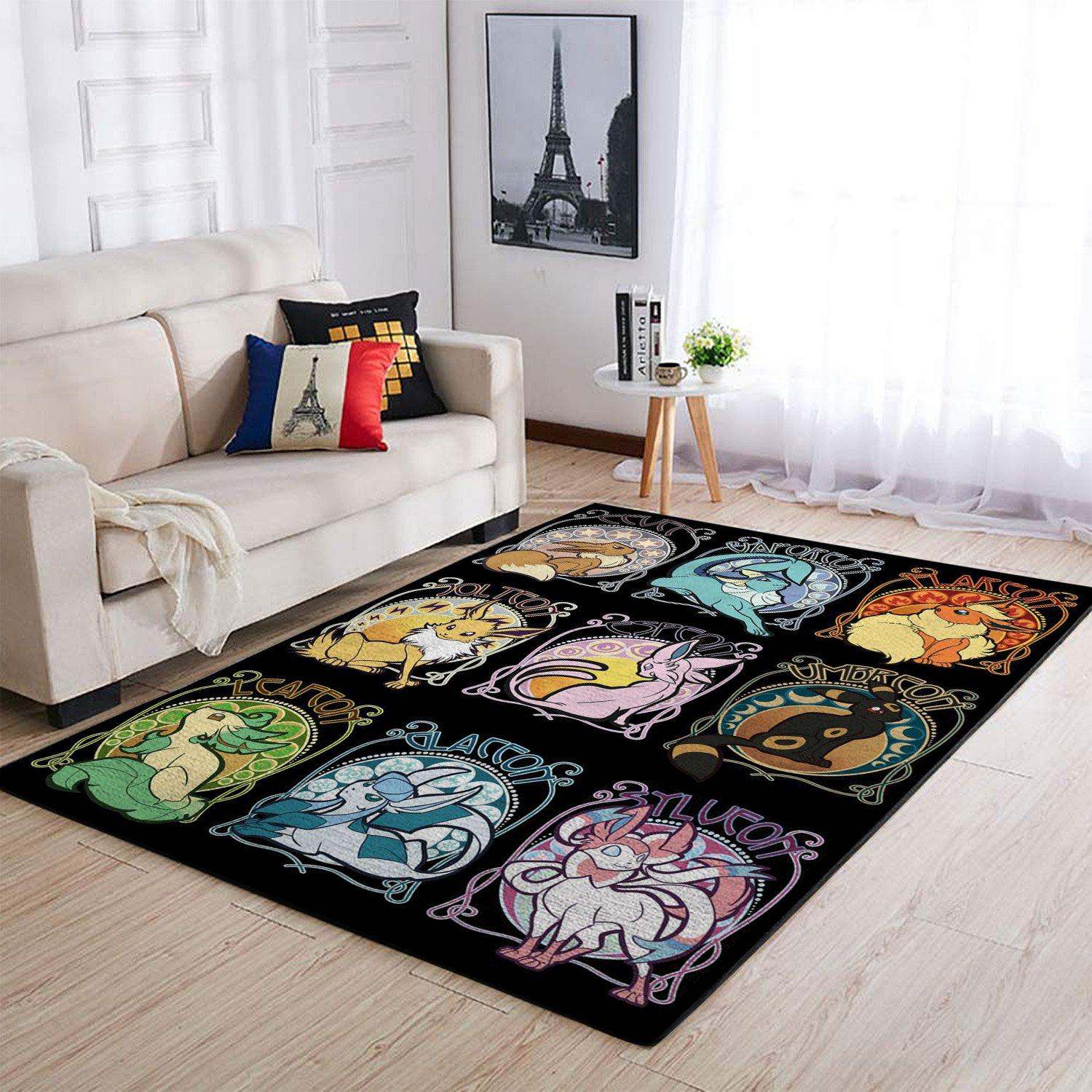 Eveelutio Area Rugs Pokemon Movies Living Room Carpet FN181232 Local Brands Floor Decor