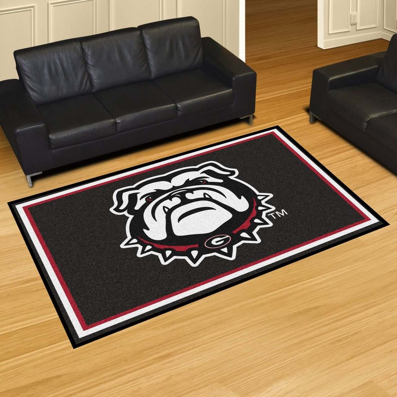 Georgia Black New Bulldog Area Rugs Living Room Carpet FN261203 Local Brands Floor Decor