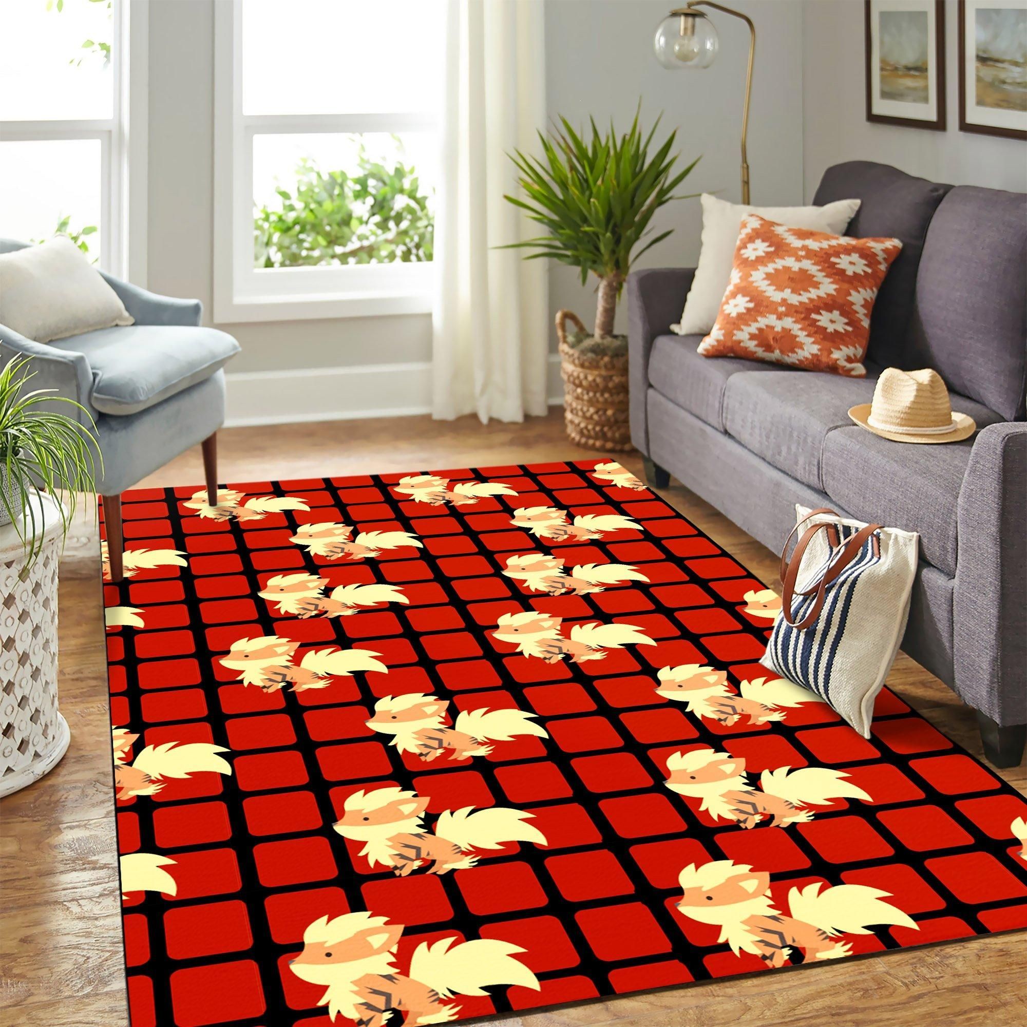 Arcanine partern pokemon Area Rug Geeky Carpet – home decor – Bedroom Living Room decor