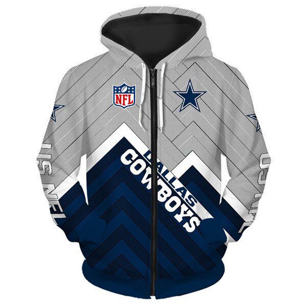 Dallas Cowboys Sweatshirt Unisex Branded Team Block Full-Zip Hoodie