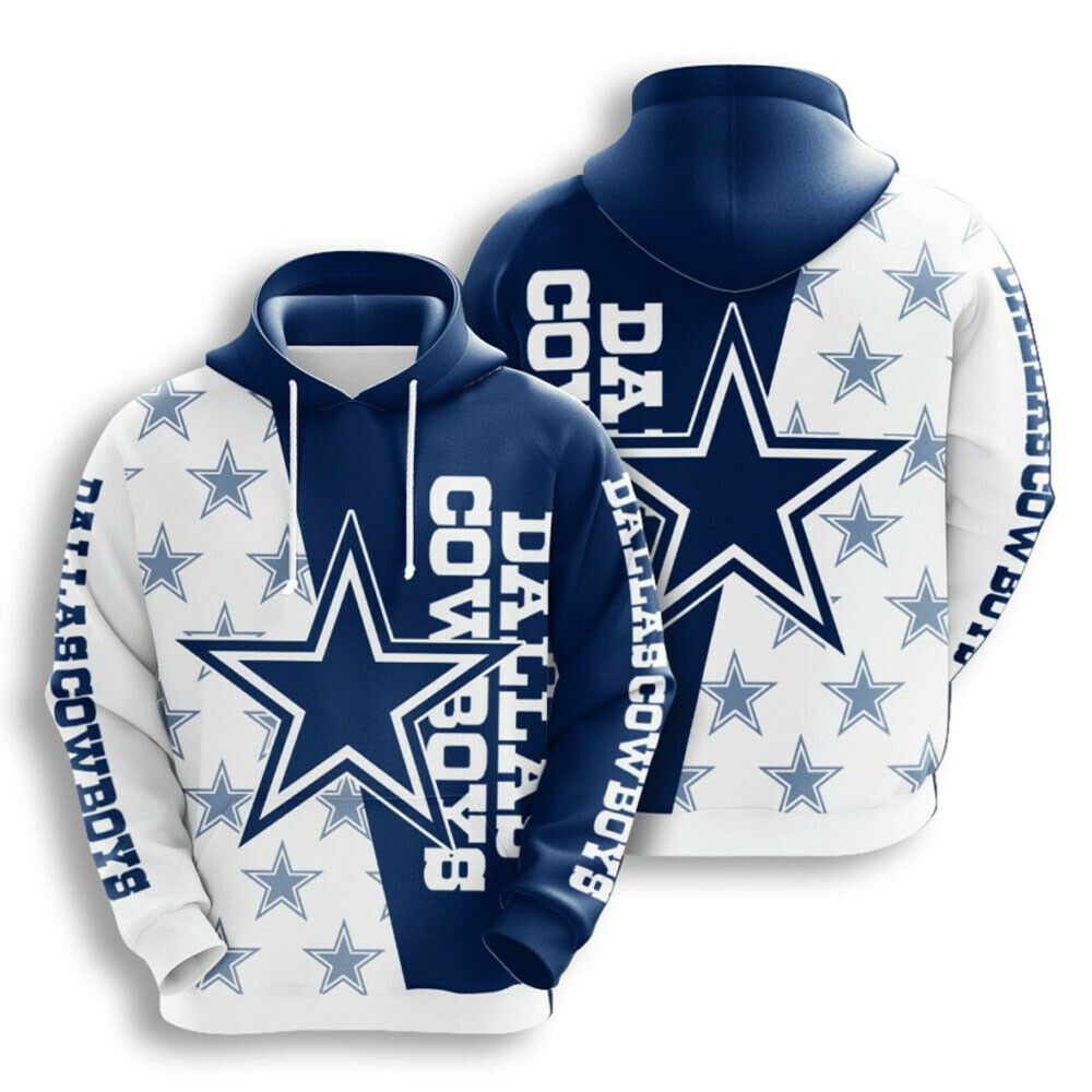 3D DIGITAL PRINT SPORTS SWEATSHIRT PULLOVER HOODIES DALLAS COWBOYS