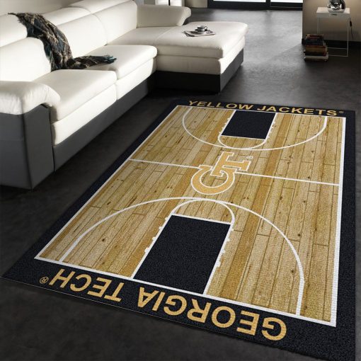 College Home Court Georgia Tech Basketball Team Logo Rug All Over Print Logo Custom Area Rug Carpet Full Sizes Home Living Rug Carpet Decor