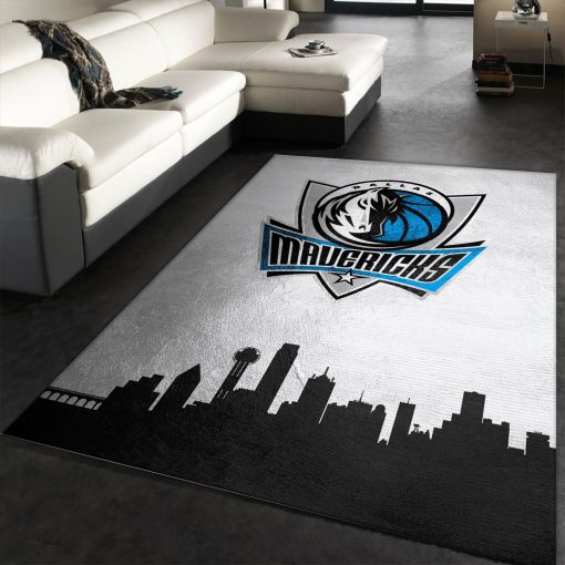 Dallas Mavericks Skyline Rug All Over Print Logo Custom Area Rug Carpet Full Sizes Home Living Rug Carpet Decor