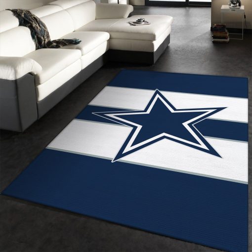 Dallas Cowboys Fluffy Rug All Over Print Logo Custom Area Rug Carpet Full Sizes Home Living Rug Carpet Decor