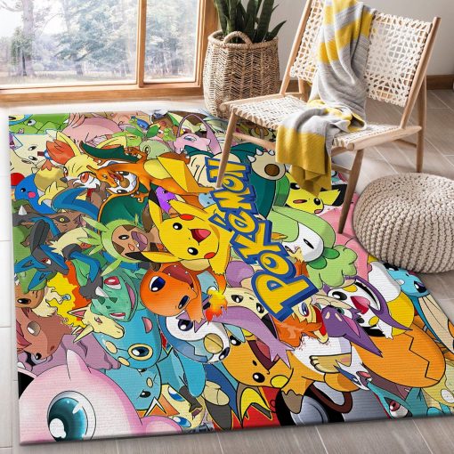 All Pokemon Rug All Over Print Logo Custom Area Rug Carpet Full Sizes Home Living Rug Carpet Decor