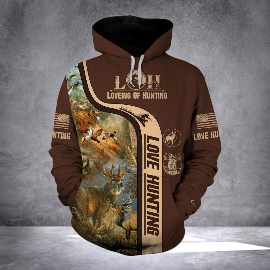 Deer Hunting 3D All Over Print All-over print unisex pullover hoodie