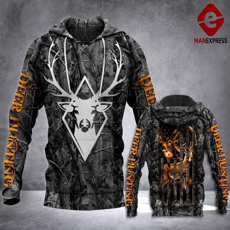 Deerhunting Camo Flag Tt All-over print unisex pullover hoodie