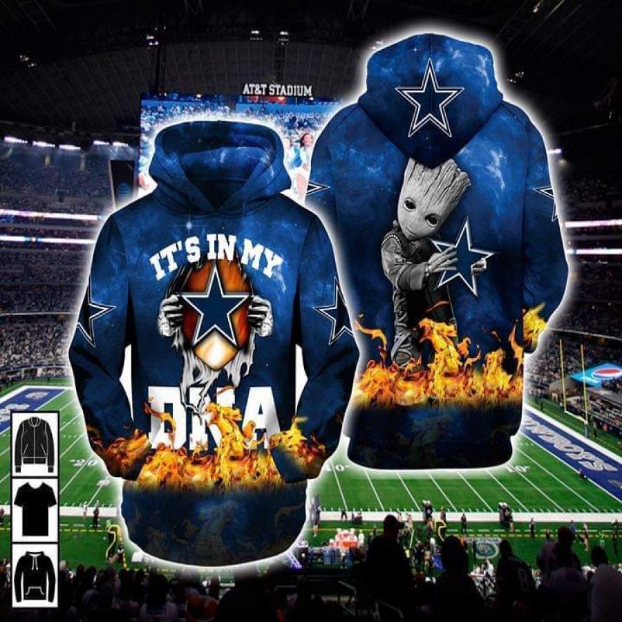 Dallas Cowboys Its My Dna Groot Hoodie Unisex 3D All Over Print