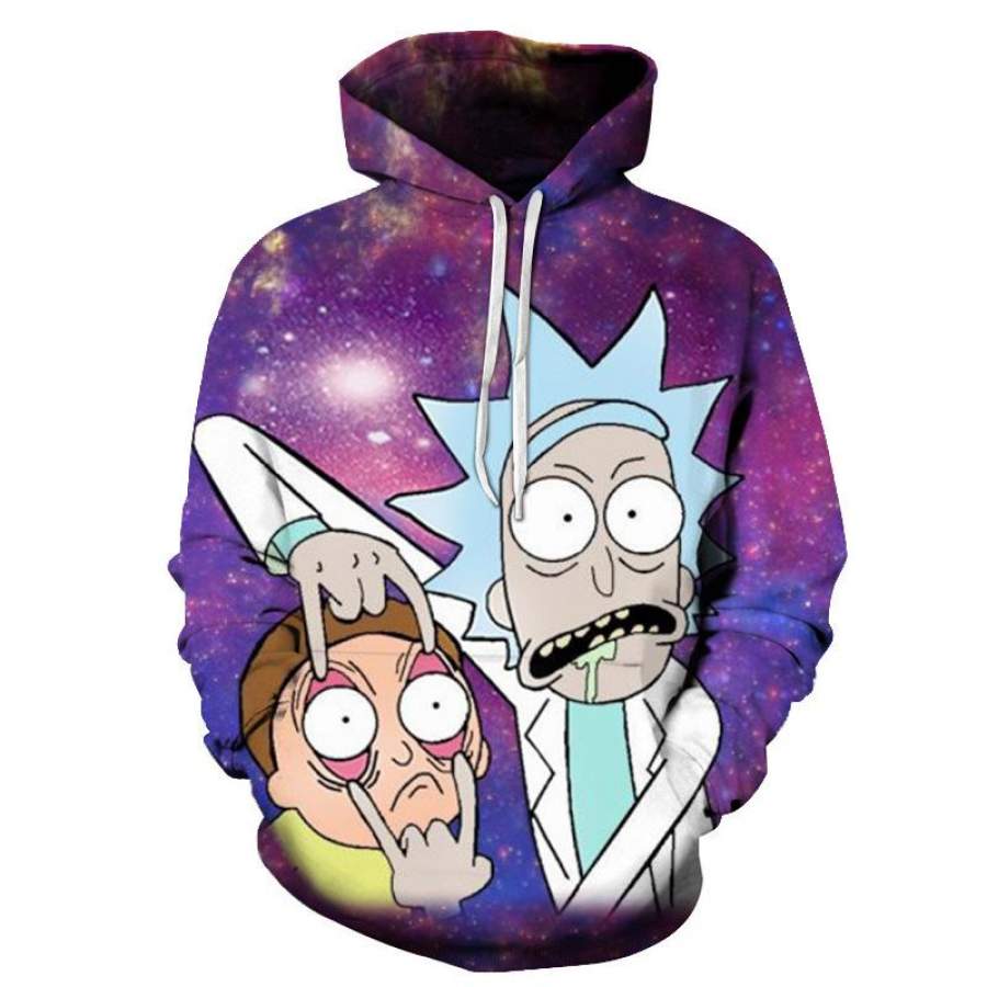 3D Rick and Morty Printed Hoodie Sweatshirt – 3D All Over Printed – VF193