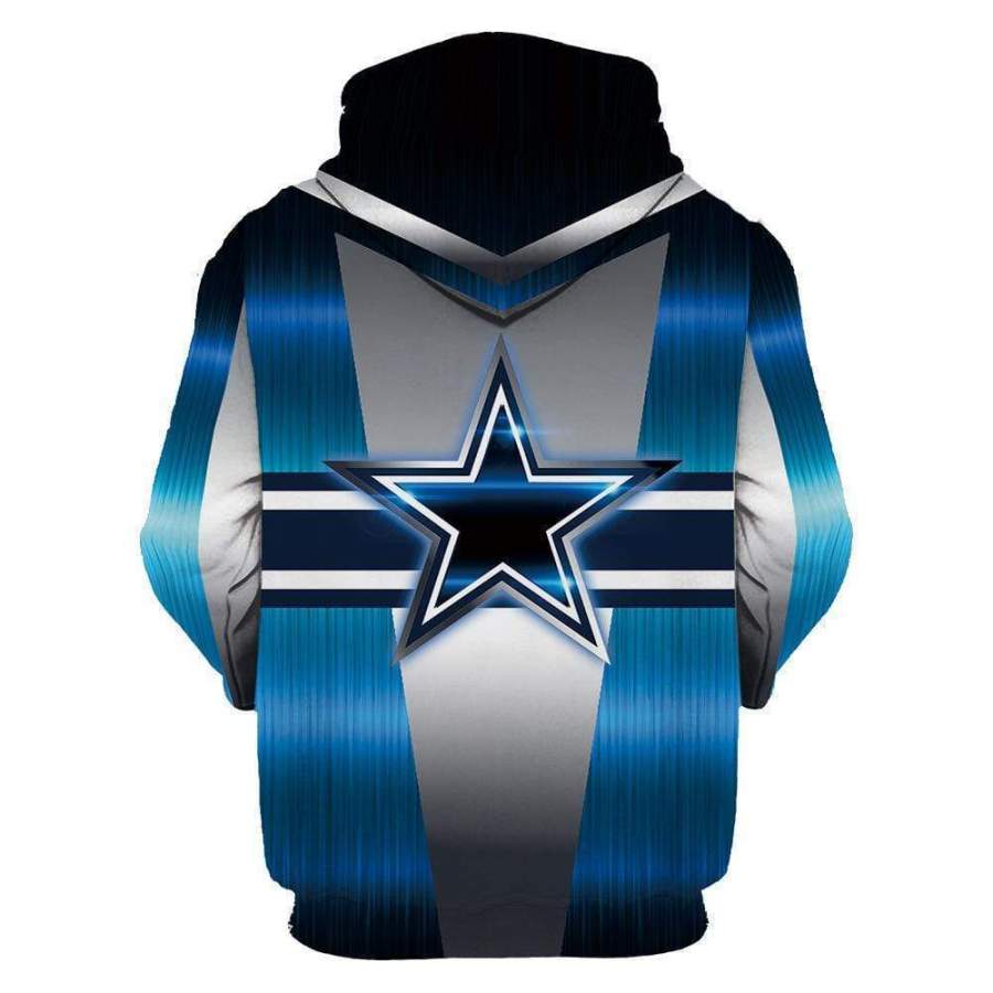 Dallas Cowboys Cool Printed Hooded Pocket Pullover Sweater