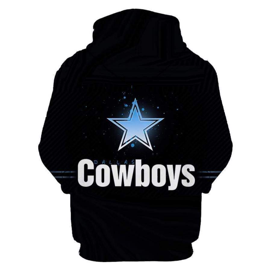 Dallas Cowboys Printed Hooded Pocket Pullover Sweater