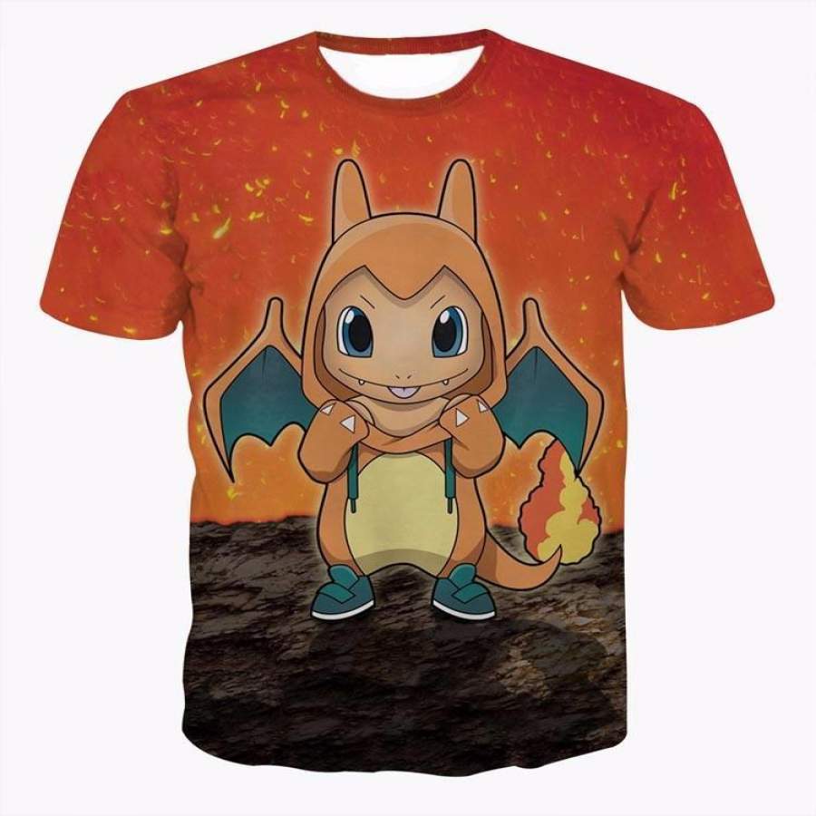 Catch Charmander Hitokage Charmeleon Starter Pokemon Go T-Shirt 3D All Over Print