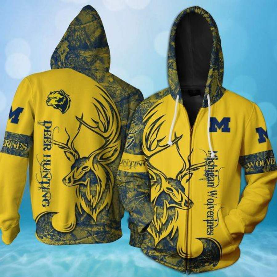 Deer Hunting Michigan Hoodie Unisex 3D All Over Print