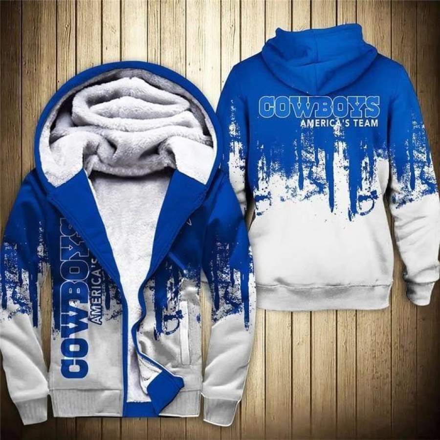 Dallas Cowboys Thick Zipper Hoodie Unisex 3D All Over Print