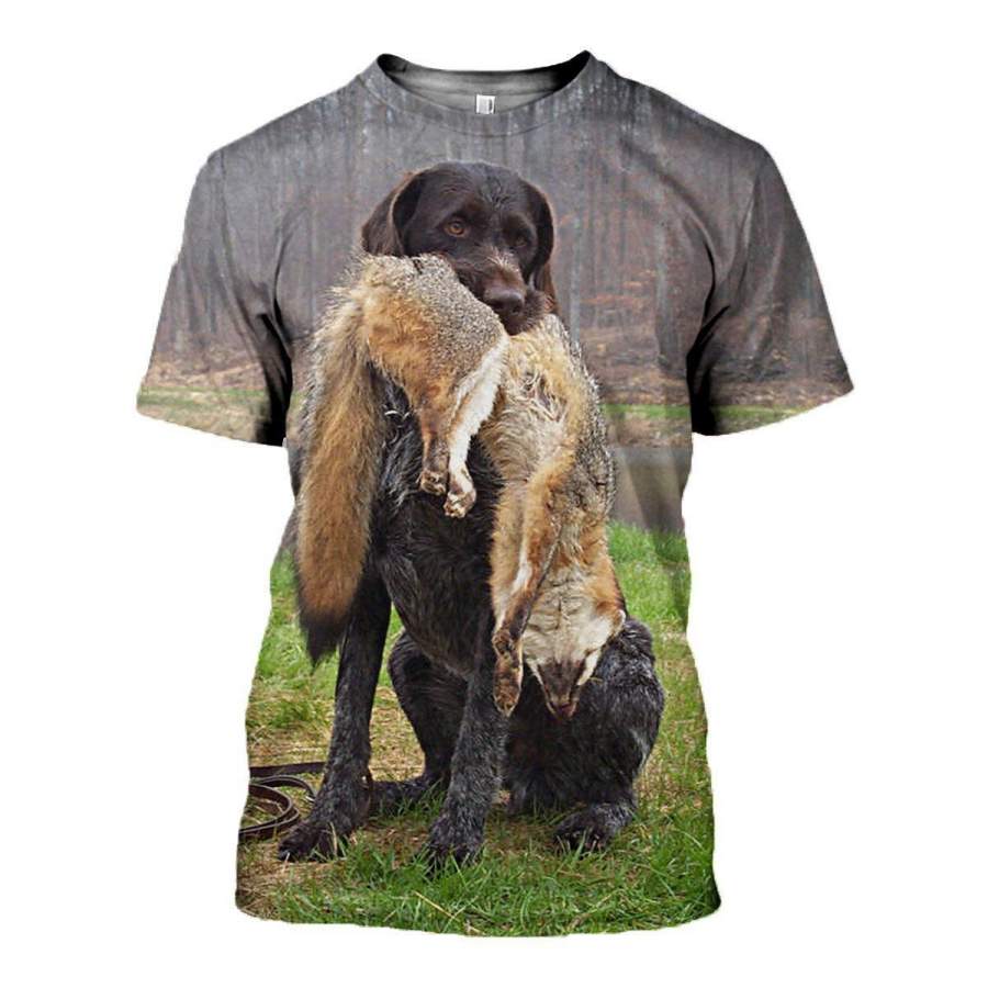 3D All Over Printed Coyote Hunting T-Shirt Cool Beautiful