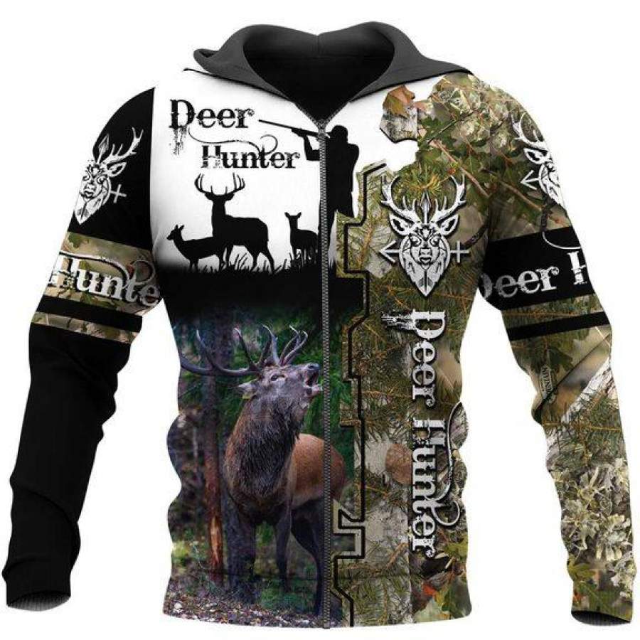 Deer Hunting Camo Hoodie Unisex 3D All Over Print