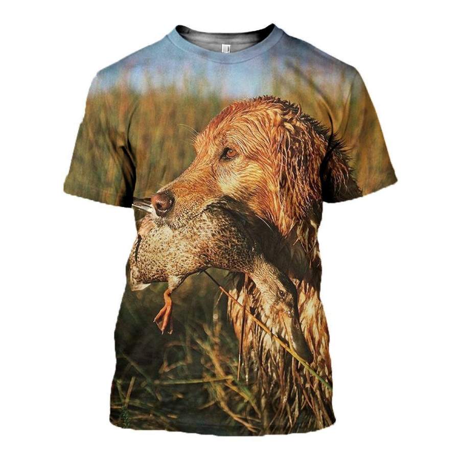 3D All Over Printed Hunting Dog T-Shirt Cool Beautiful