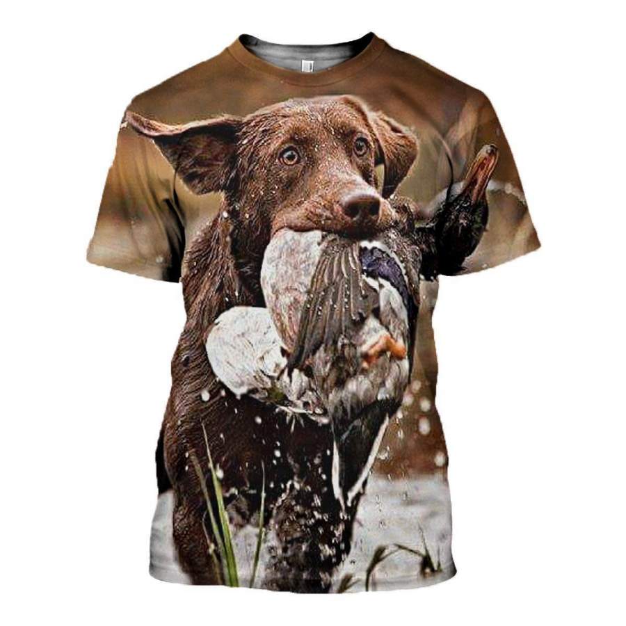 3D All Over Printed Dog Hunting T-Shirt Cool Beautiful