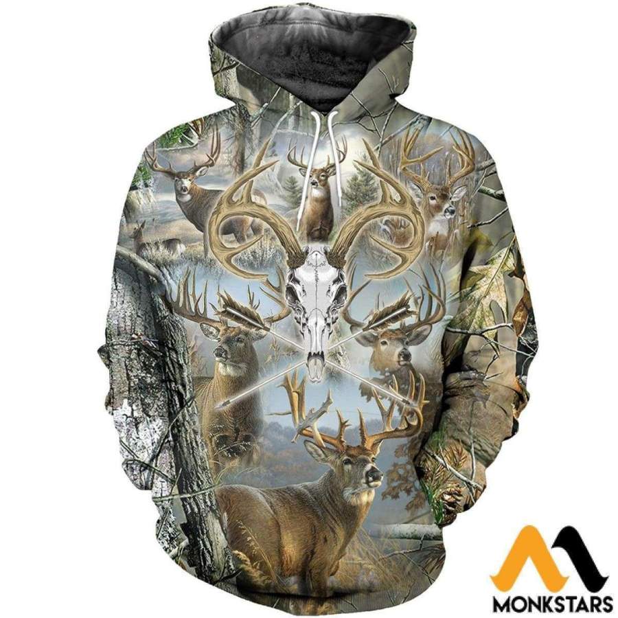 Deer Hunting Camo Art Shirts And Shorts 3D Print For Men For Girls