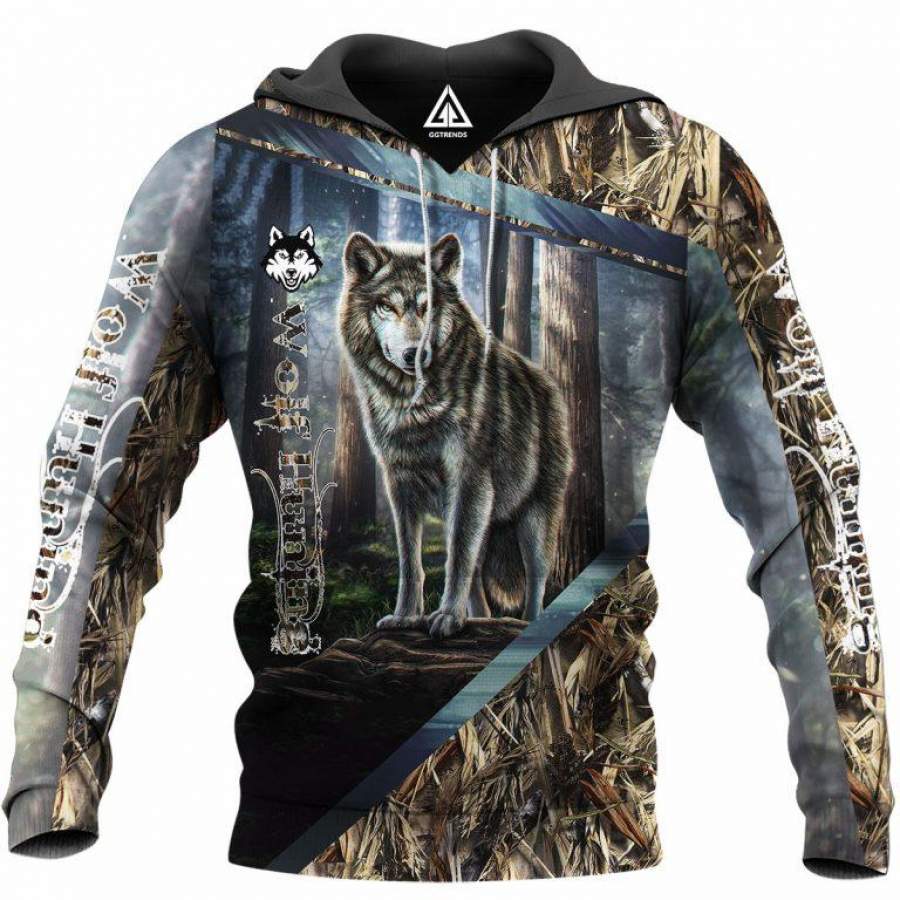 Beautiful Wolf , Wolf Hunting Hoodie 3D Style5022 All Over Printed