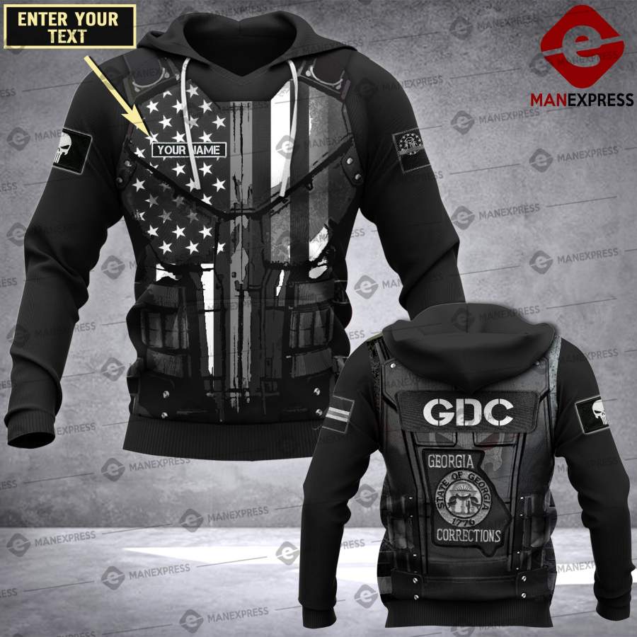 Customized Us Armor Gdc – Georgia Department Of Corrections 3D All-over Pullover Hoodie Print Unisex Correctional Officer Lmt