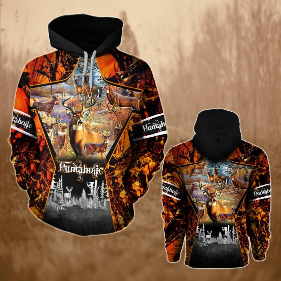 Deer Hunting Orange 16 3D All Over Print All-over print unisex pullover hoodie