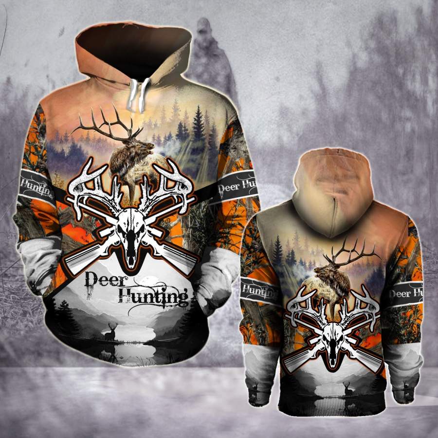 Deer Hunting Orange 17 3D All Over Print All-over print unisex pullover hoodie