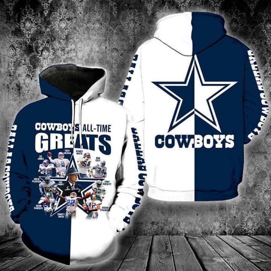 Dallas Cowboys All Time Hoodie 3D Style4495 All Over Printed